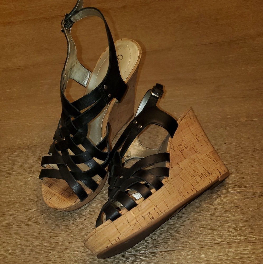 GUESS cork wedge sandals 8M